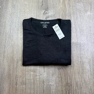 NWT Todd Synder Mens Black 100% Linen Pocket Everyday Wear T-Shirt Size XL